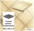 Клинкерная угловая ступень -флорентинер Stroeher KERAPLATTE AERA 722 paglio, 345х345х12  – 1