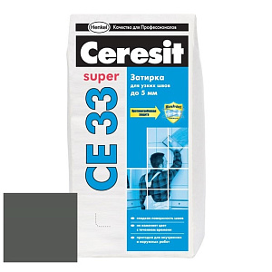 Затирка для узких швов Ceresit CE33 Super №16 графит 2 кг – 1