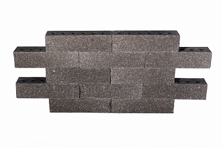 Кирпич гиперпрессованный одинарный Черный Оникс рустированный угол СПК – 3