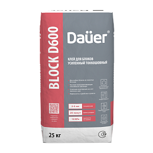 Клей для блоков монтажный тонкошовный QUADER* D600 Dauer , 25 кг – 1