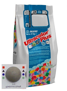 Затирка цементная Mapei Ultracolor Plus №113 тёмно-серая 2 кг – 1