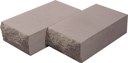 Силикатный кирпич темно-коричневый одинарный рустированный тычок КЗСК – 1