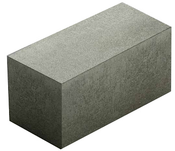 Блок пескобетонный стеновой полнотелый серый 390x160x188/2050 – 1