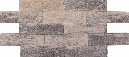 Кирпич гиперпрессованный брусок Серый Обсидиан рустированный угол СПК – 1