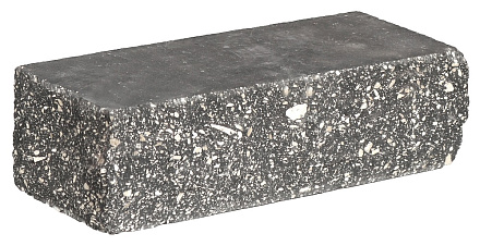 Кирпич гиперпрессованный одинарный М-250 черный рустированный угол  – 1