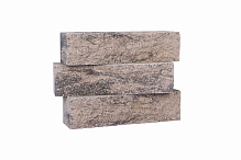 Кирпич гиперпрессованный одинарный Серый Обсидиан рустированный ложок СПК – 4