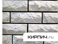 Силикатный кирпич белый полуторный рустированный угол КЗСК – 2